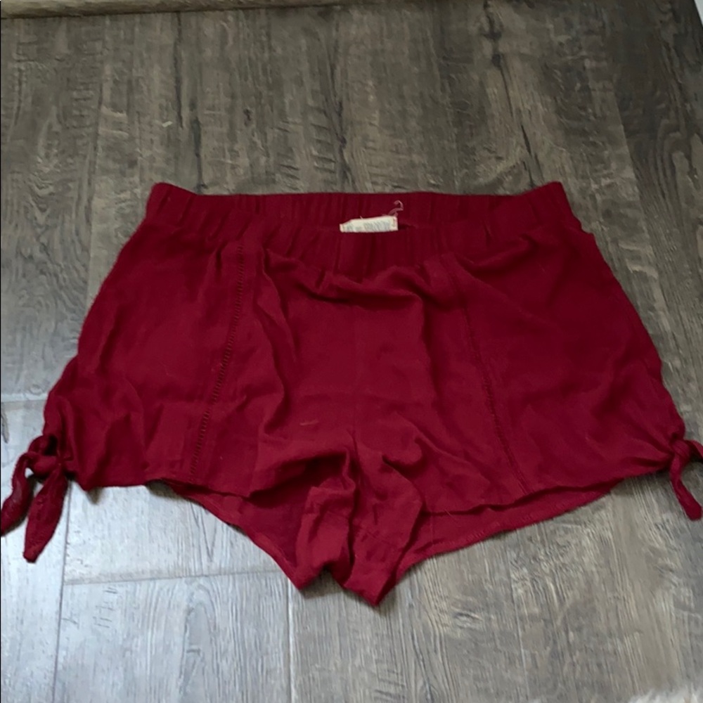 Maroon flowy shorts